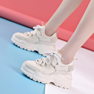 Increased Daddy Shoes White Shoes Women