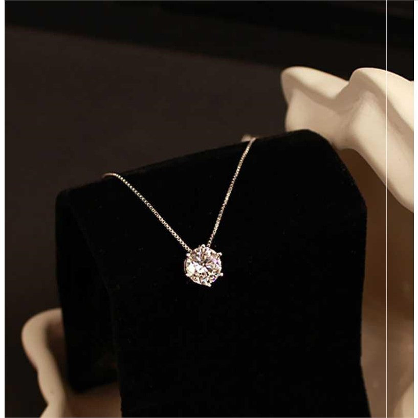 Single diamond necklace women