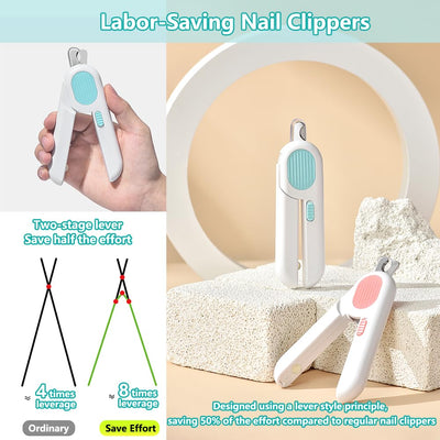 Dog And Cat Nail Clippers, Pet Nail Trimmers With LED Light, And Circular Cut-hole Cat Paw Cutter Dogs Nail Cutter Avoid Excessive Cutting