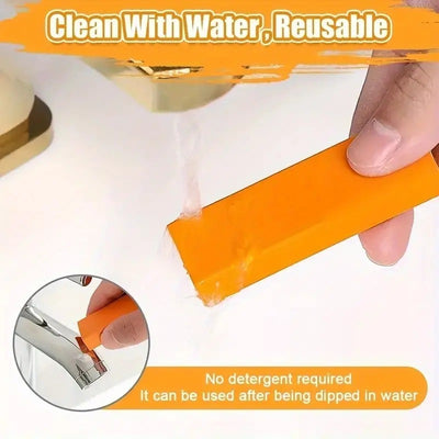 Resuable Stainless Steel Stain Eraser Kitchen Faucet Limescale Eraser Bathroom Glass Rust Remover Stain Remover Cleaning Eraser